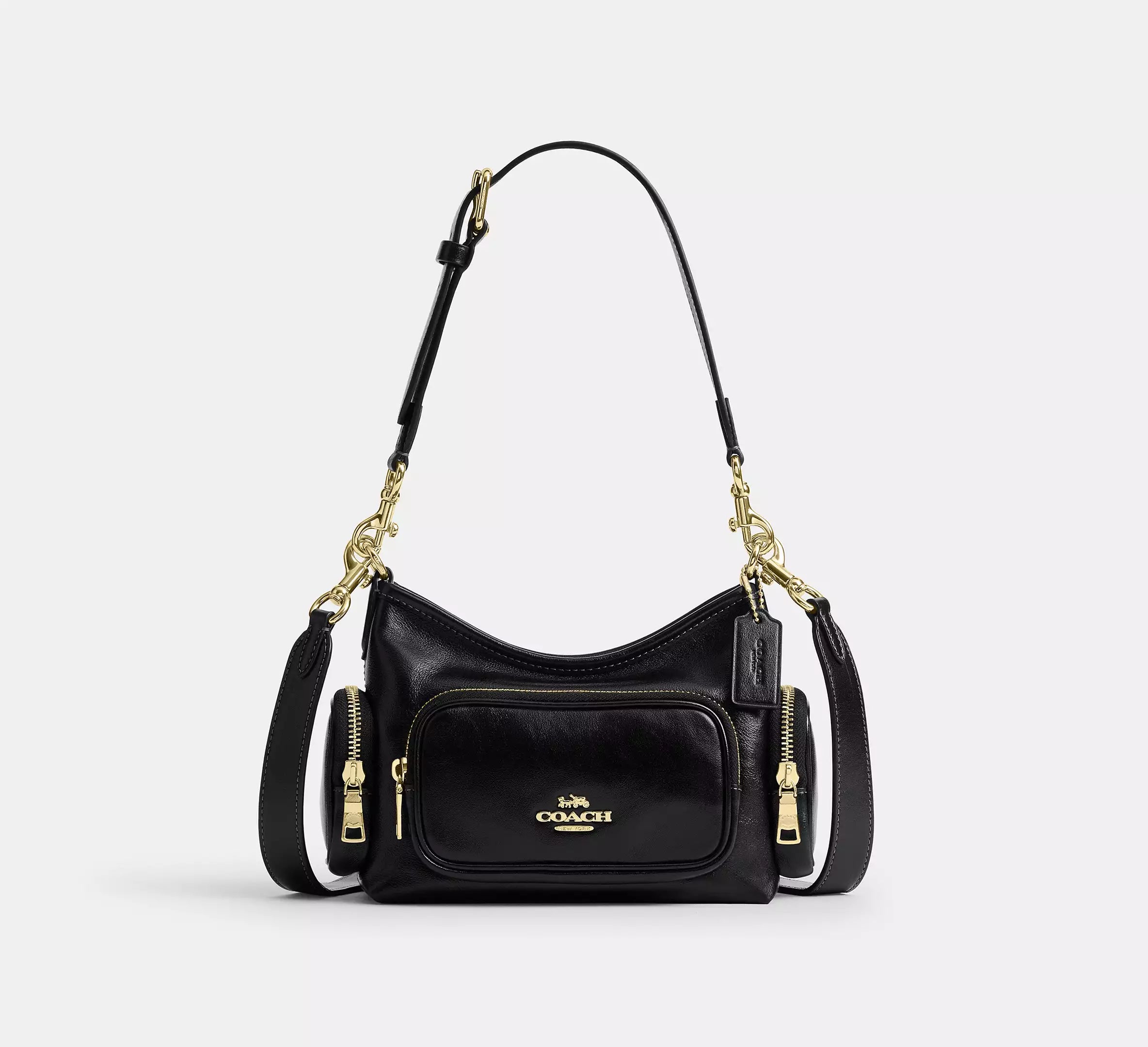 Laurel Shoulder Bag 22 With Pockets Black Coach