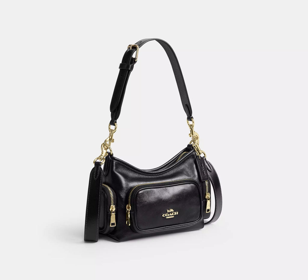 Laurel Shoulder Bag 22 With Pockets Black Coach