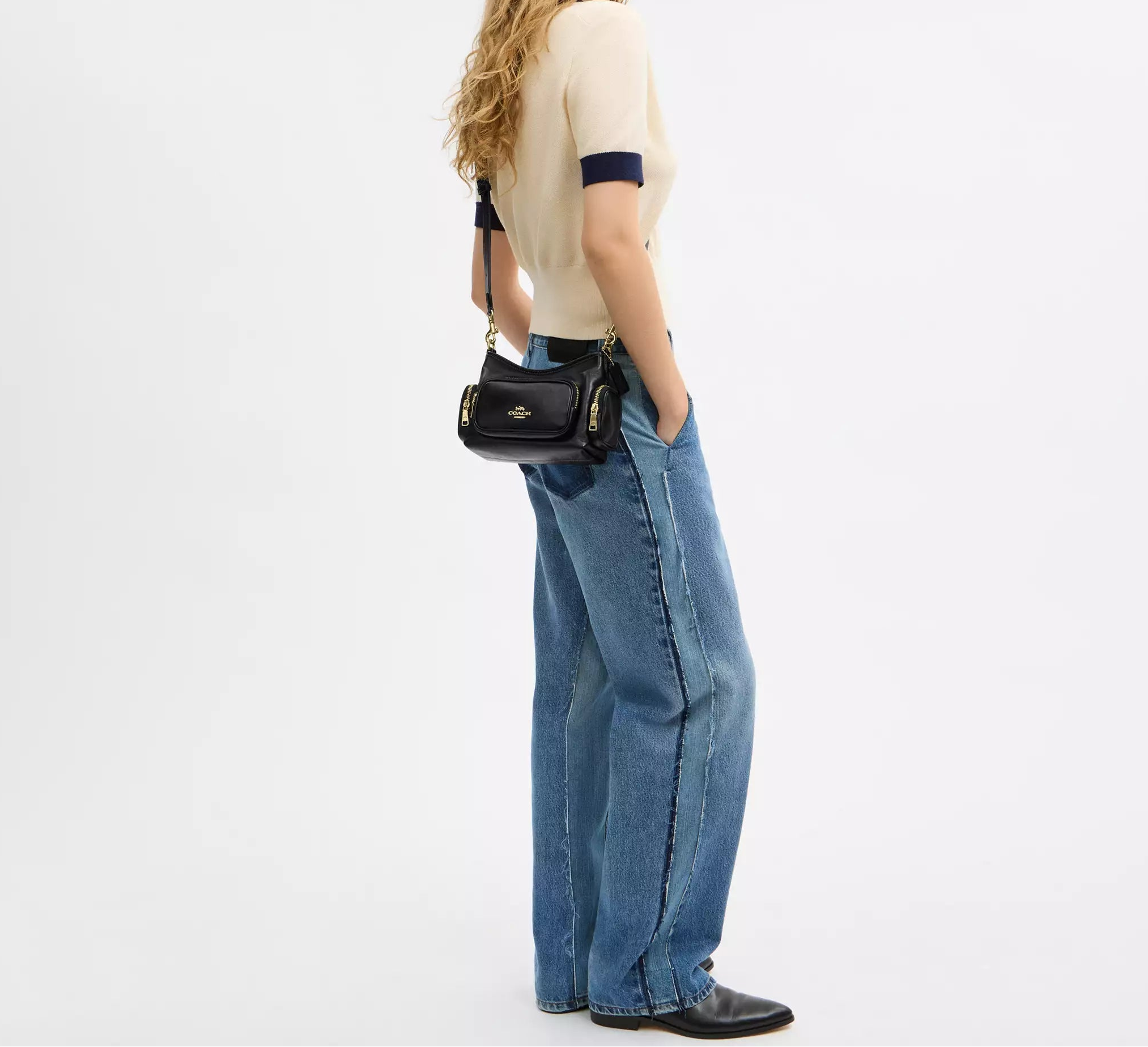 Laurel Shoulder Bag 22 With Pockets Black Coach