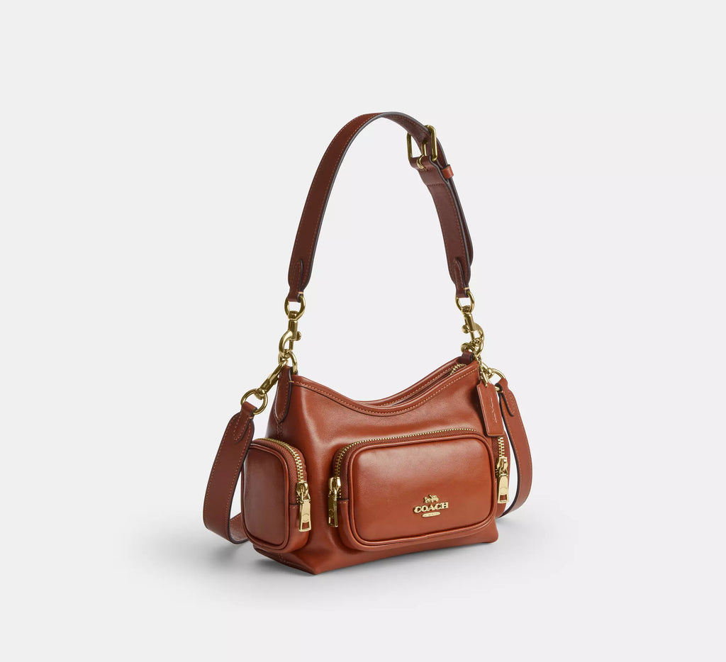 Laurel Shoulder Bag 22 With Pockets Cinnamon Coach