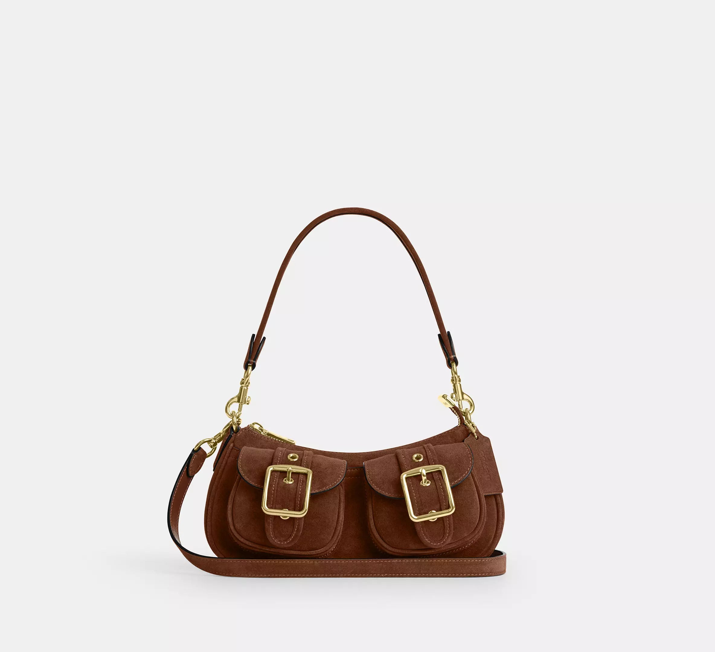 Ashton Shoulder Bag Suede Warm Brown Coach