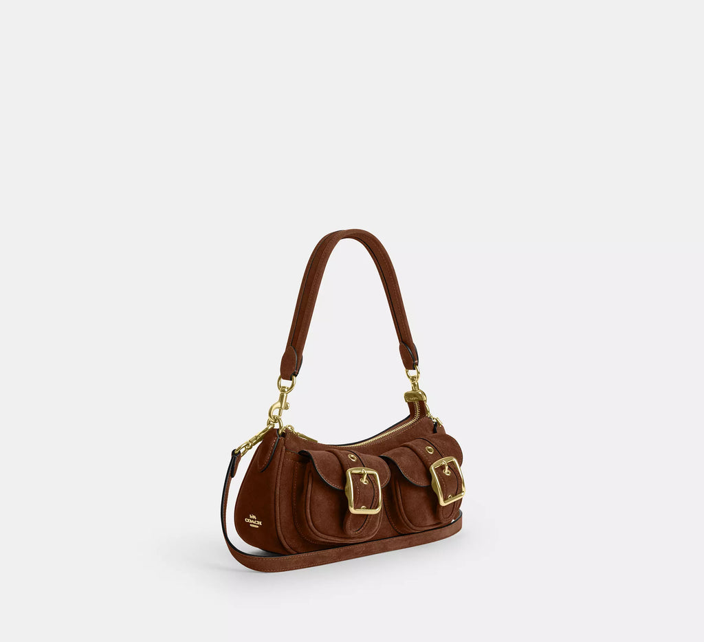 Ashton Shoulder Bag Suede Warm Brown Coach