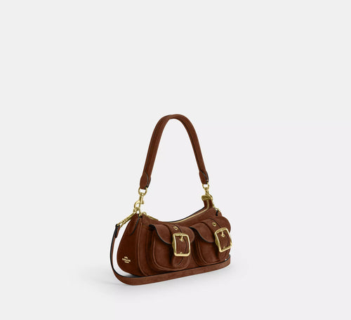 Ashton Shoulder Bag Suede Warm Brown Coach