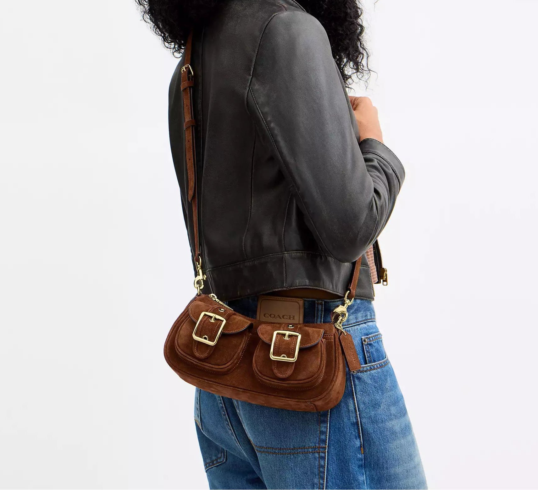 Ashton Shoulder Bag Suede Warm Brown Coach