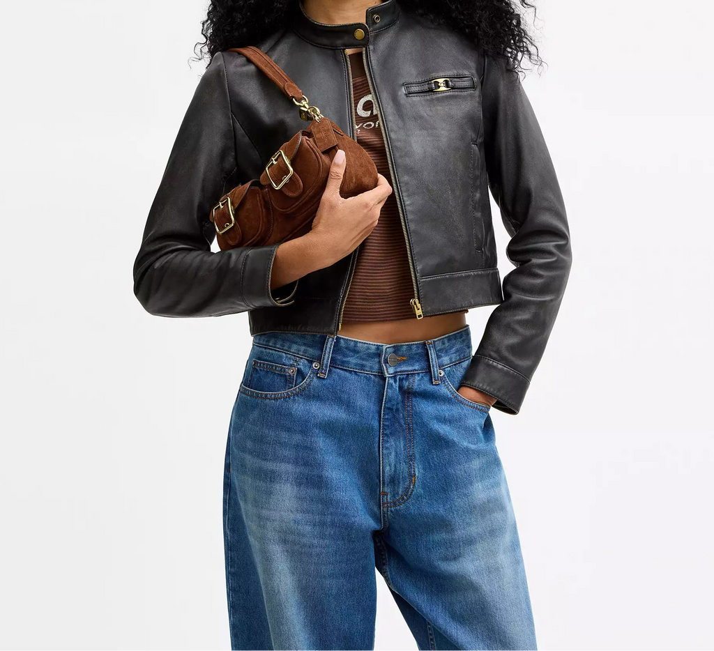Ashton Shoulder Bag Suede Warm Brown Coach