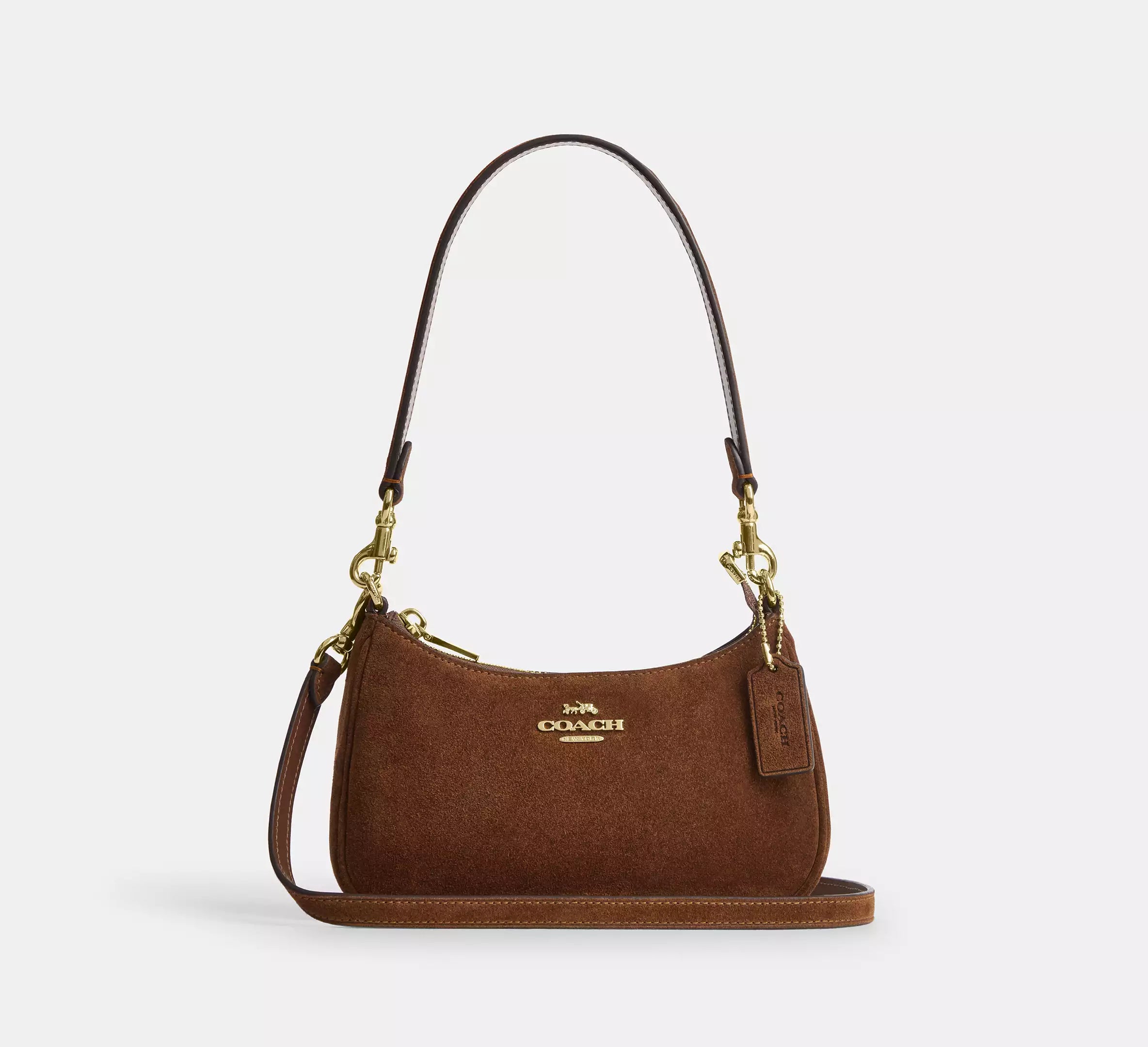 Teri Mini Crossbody Bag Suede Warm Brown Coach