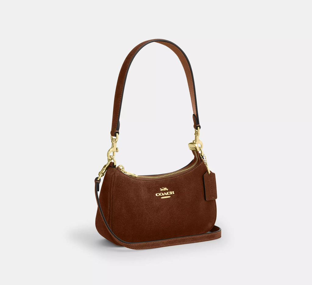 Teri Mini Crossbody Bag Suede Warm Brown Coach