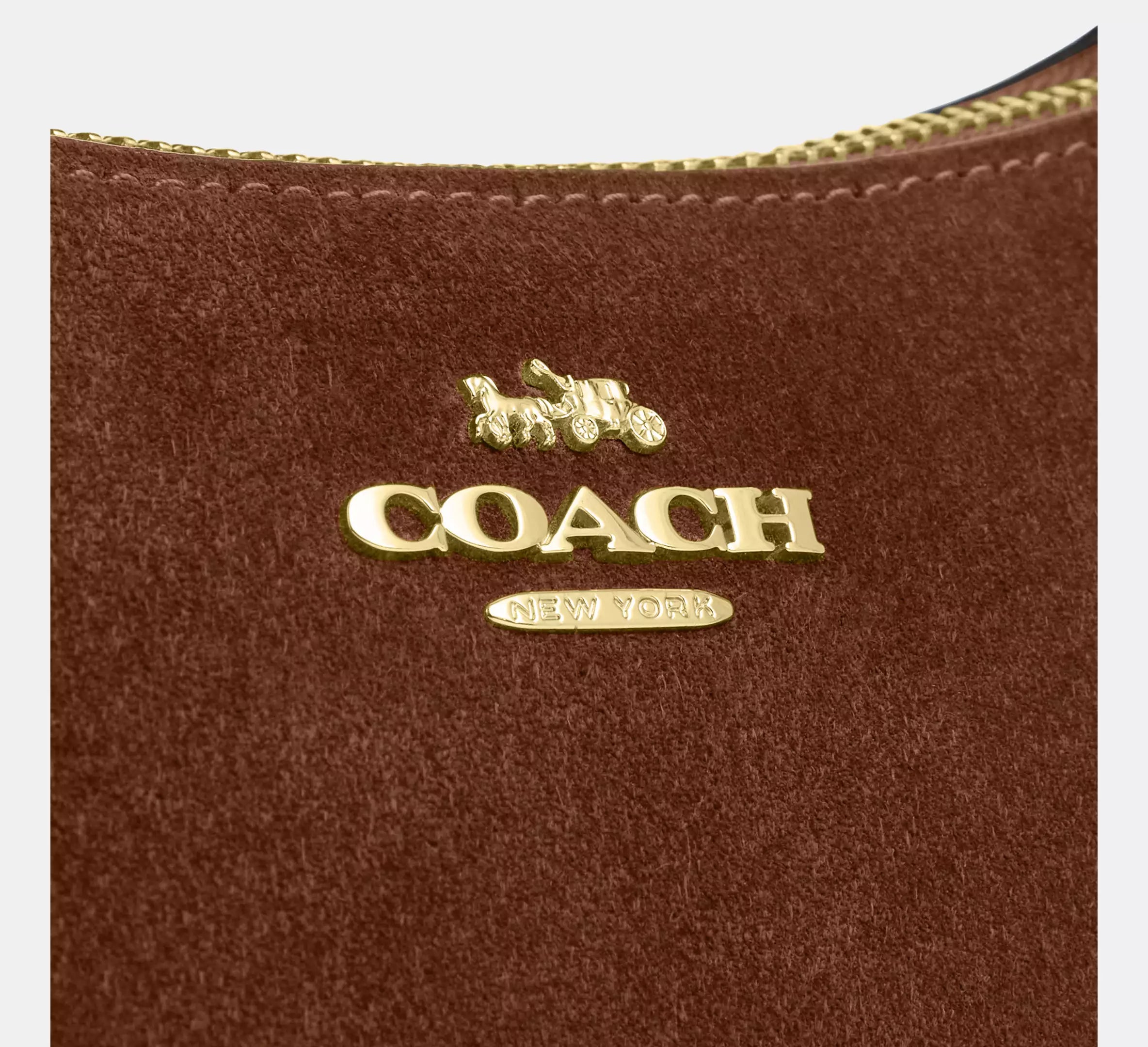 Teri Mini Crossbody Bag Suede Warm Brown Coach