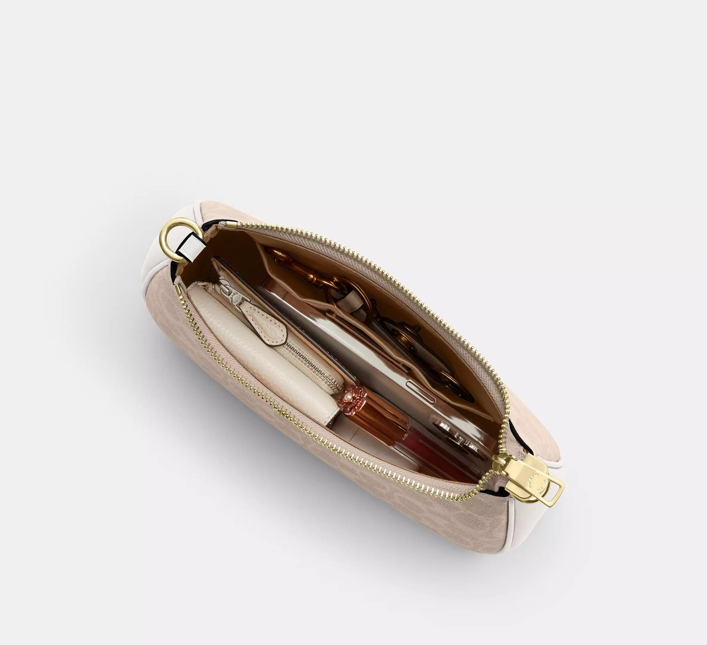 Teri Shoulder Bag In Signature Canvas Sand Chalk Coach