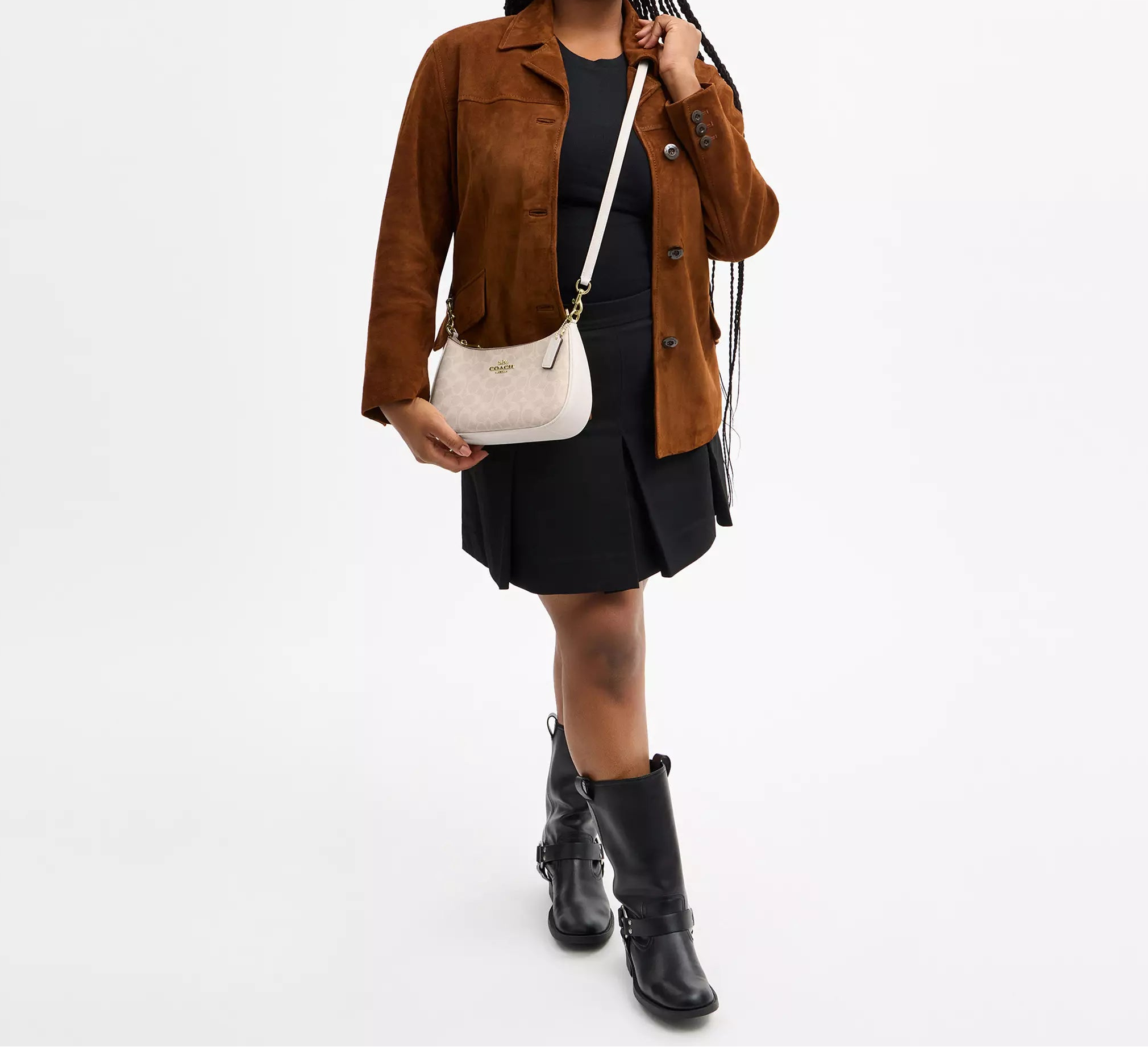 Teri Shoulder Bag In Signature Canvas Sand Chalk Coach