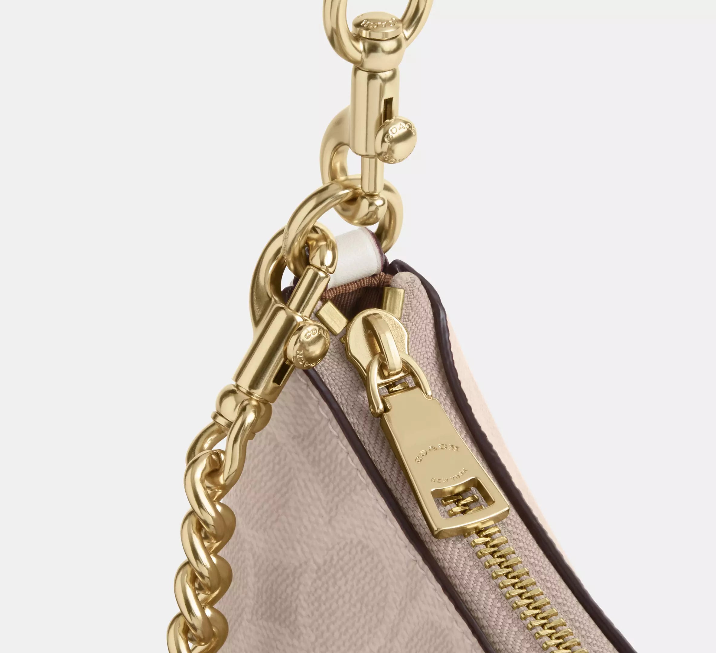 Teri Shoulder Bag In Signature Canvas Sand Chalk Coach