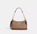 Teri Shoulder Bag In Signature Canvas Tan Brown Coach