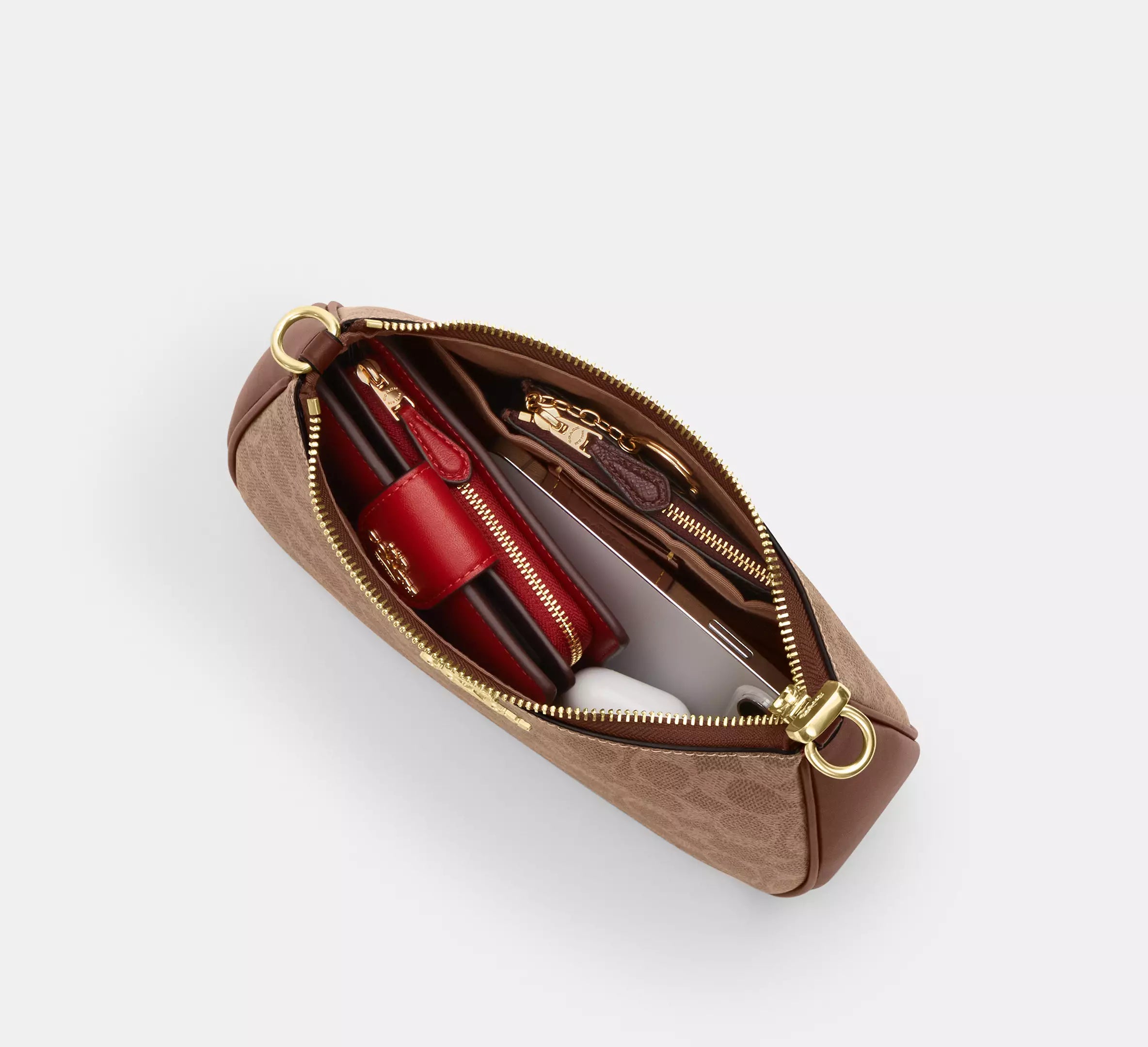 Teri Shoulder Bag In Signature Canvas Tan Brown Coach