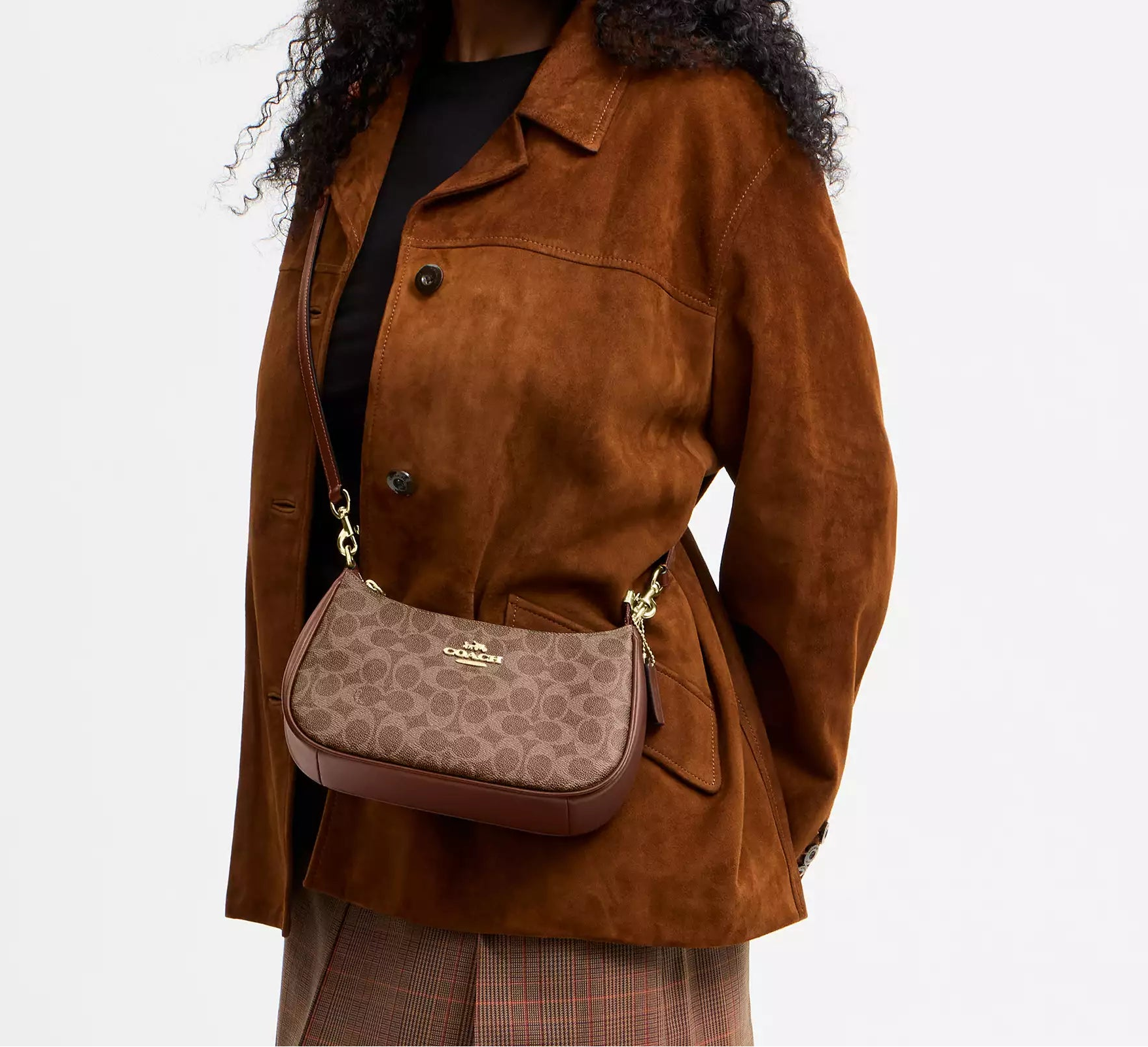Teri Shoulder Bag In Signature Canvas Tan Brown Coach